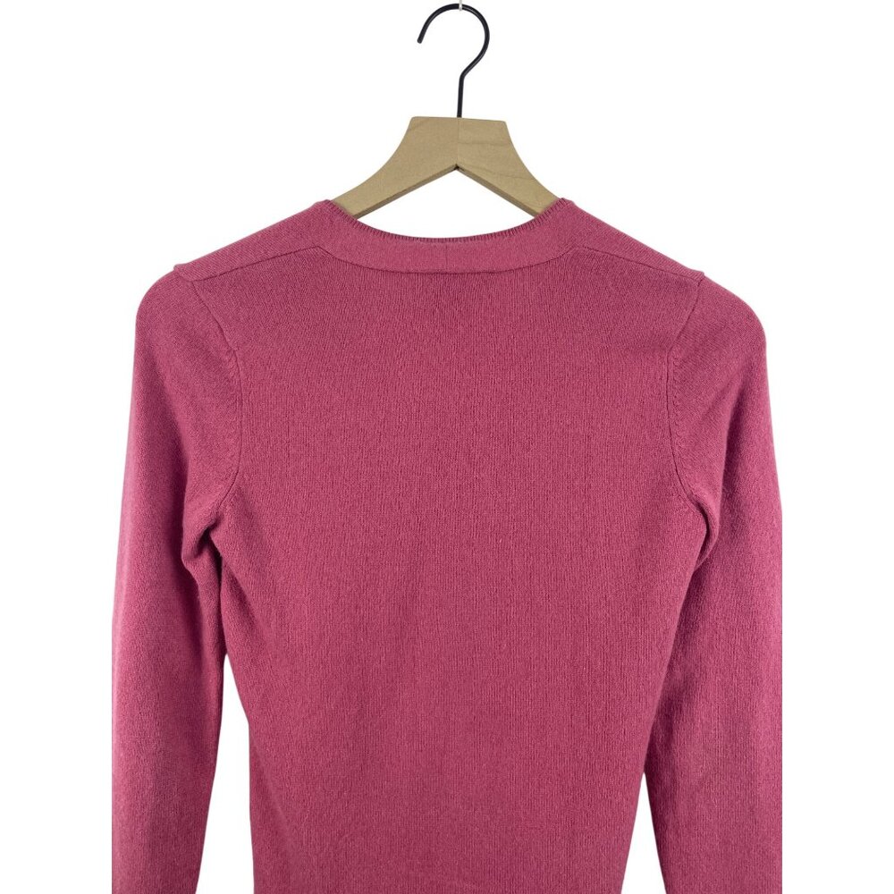 Ann Taylor Women's XS 100% Cashmere V Neck Barbie Pink Pullover Sweater Jumper - Picture 6 of 7